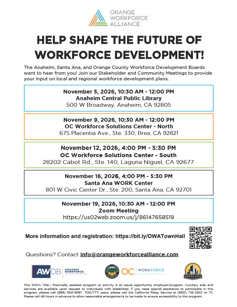 OWA Stakeholder and Community Meetings flyer